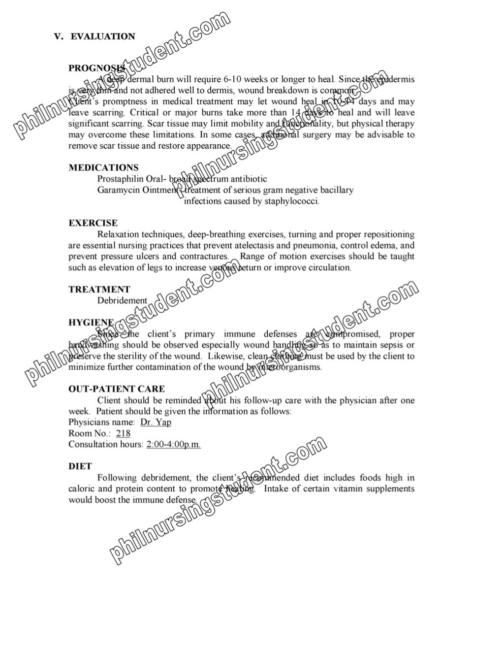 Nursing case study burns picture