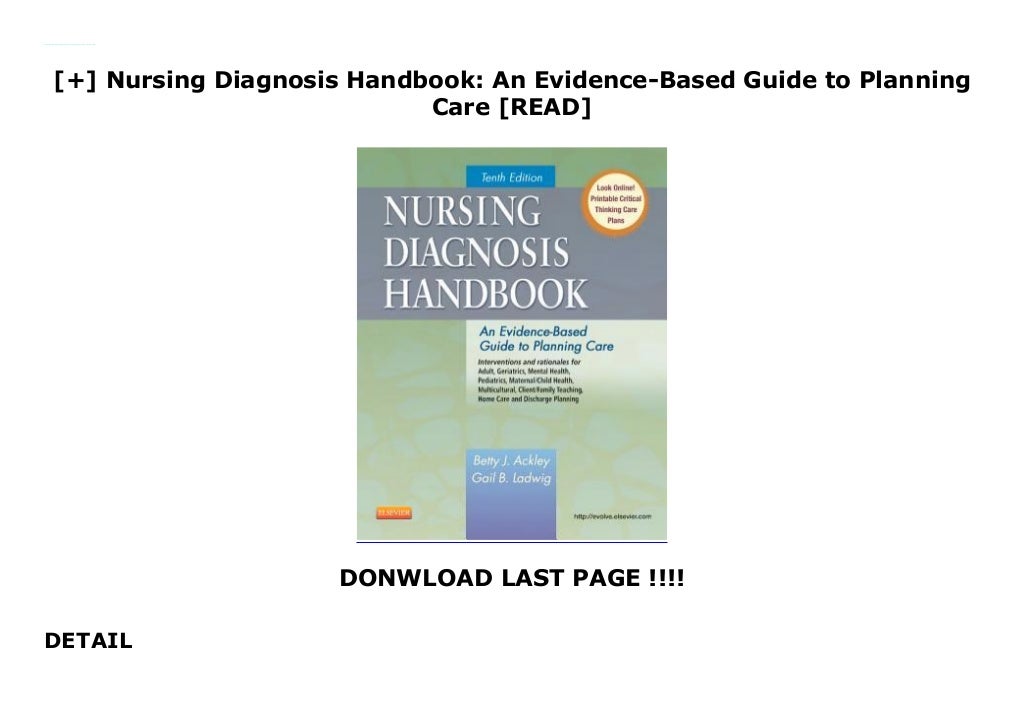 Nursing Diagnosis Handbook An EvidenceBased Guide to Planning Care [PDF]