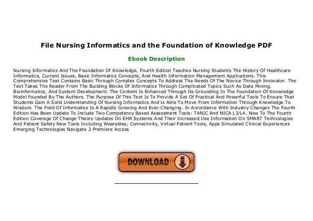 File Nursing Informatics And The Foundation Of Knowledge Pdf
