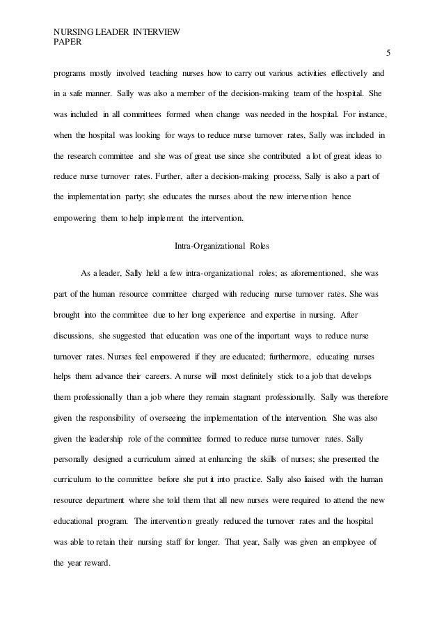Nursing essay interview