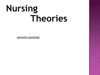 Nursing
Theories
AKSHATA BANSODE
 