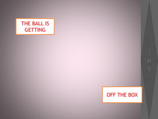 THE BALL IS
GETTING
OFF THE BOX
 