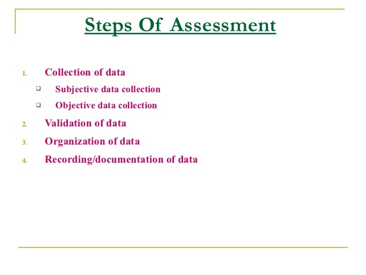nursing assessment in charting subjective data includes the