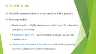 Non Direct Interviewing Nursing Assessment | PPTX