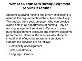 Why Do Students Seek the Best Nursing Assignment Help? | PPTX