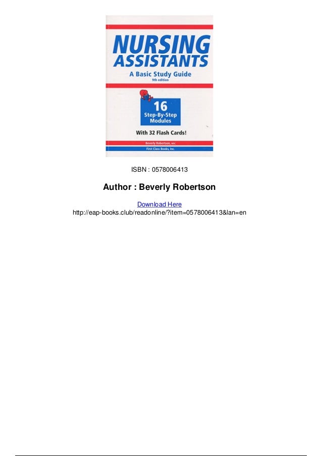 Nursing assistants a basic study guide 9th edition pdf