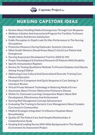 Nursing Capstone Paper Topics | PDF