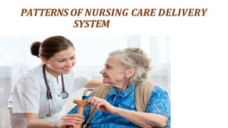 PATTERNS OF NURSING CARE DELIVERY
SYSTEM
 