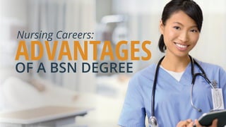 Nursing Careers:
ADVANTAGESOF A BSN DEGREE
 