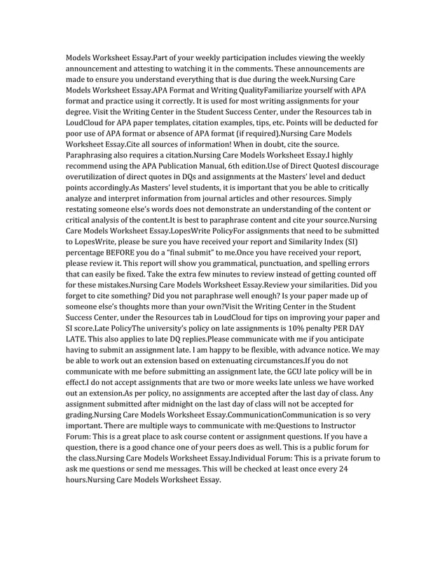 nursing-care-models-worksheet-docx