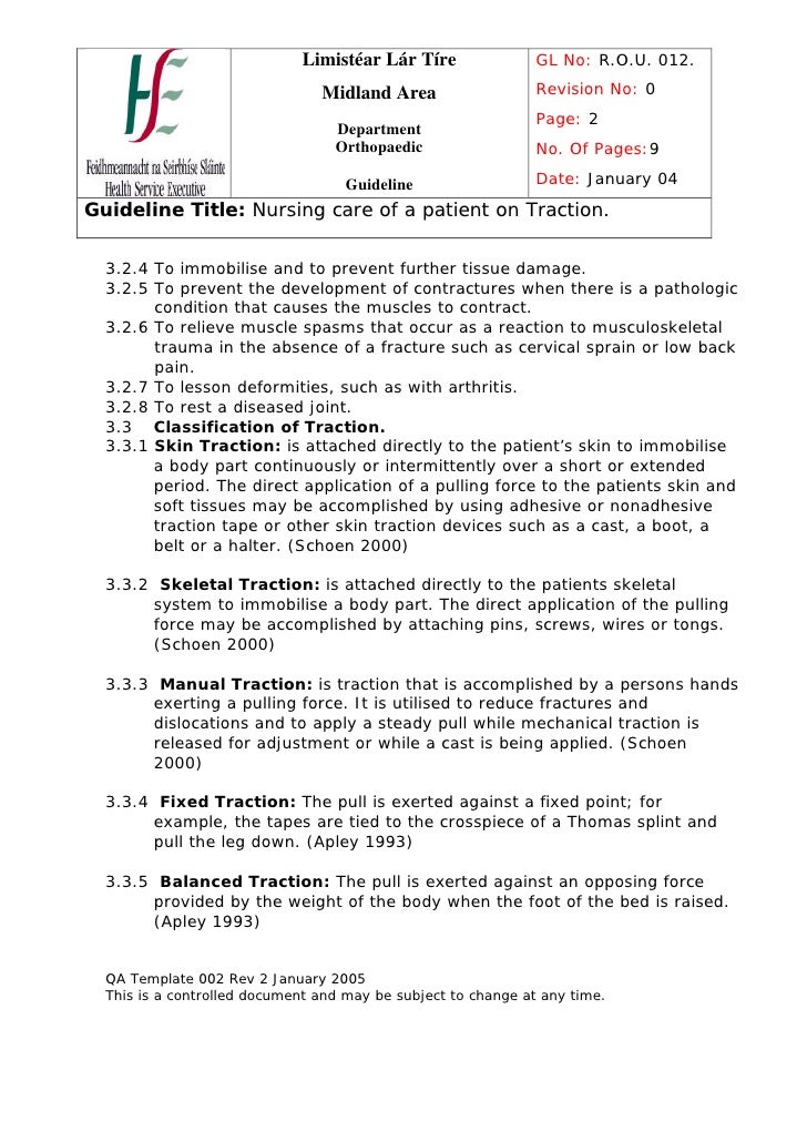 Nursing Care Of Patient On Traction