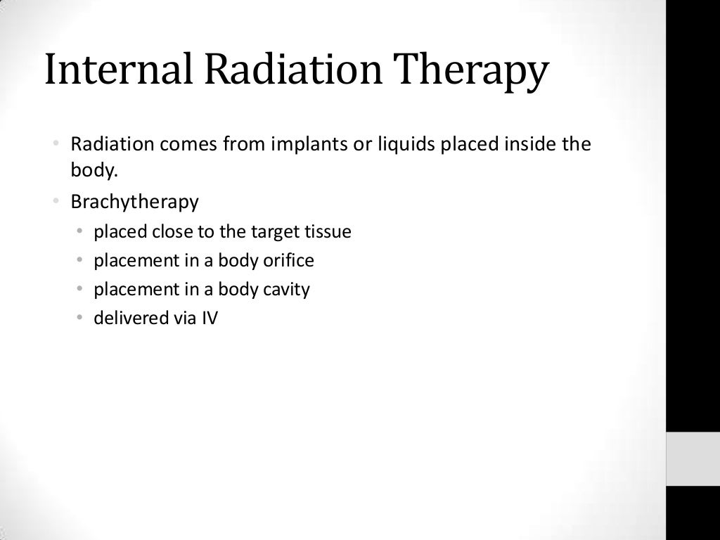 Nursing care of radiation