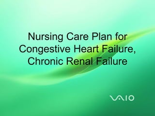Nursing Care Plan for Congestive Heart Failure, Chronic Renal Failure 