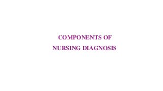 COMPONENTS OF
NURSING DIAGNOSIS
 