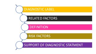 DIAGNOSTIC LABEL
RELATED FACTORS
DEFINITION
RISK FACTORS
SUPPORT OF DIAGNOSTIC STATMENT
 