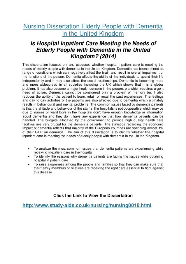 dissertation examples mental health nursing