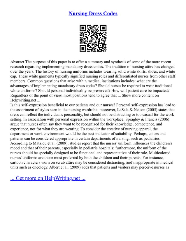 Nursing Dress Codes PDF