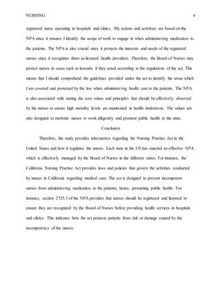 Nursing Essay Sample