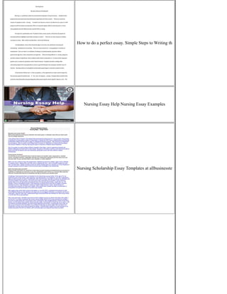 How to do a perfect essay. Simple Steps to Writing th
Nursing Essay Help Nursing Essay Examples
Nursing Scholarship Essay Templates at allbusinesste
 