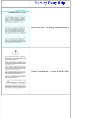 Nursing Essay Help
Nurse Practitioner Essay Family nurse practitioner g
Nursing Essay Examples Example Sample Portfolio
 