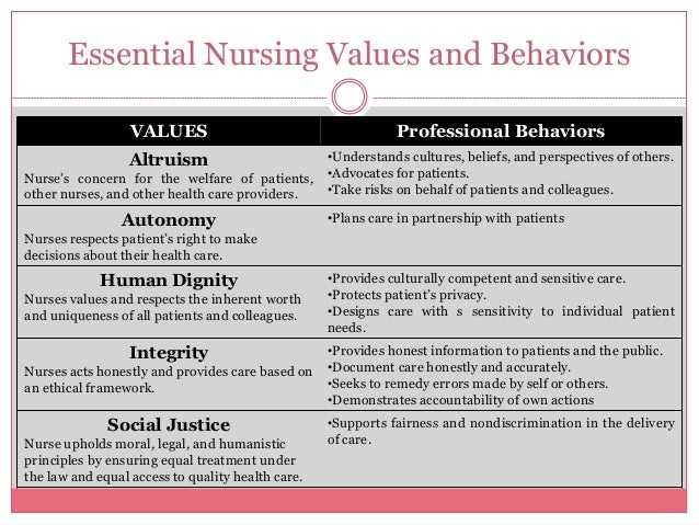Nursing Roles and Values Task One