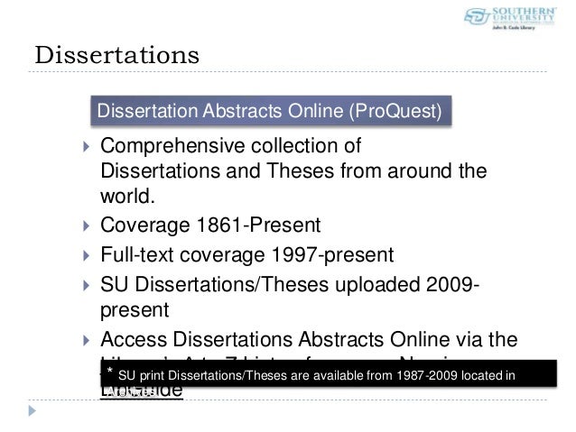 Dissertation abstracts online dao