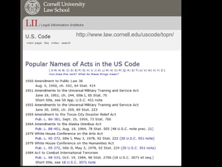 http://www.law.cornell.edu/uscode/topn / 