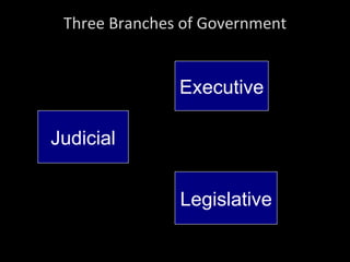 Three Branches of Government Executive Legislative Judicial 