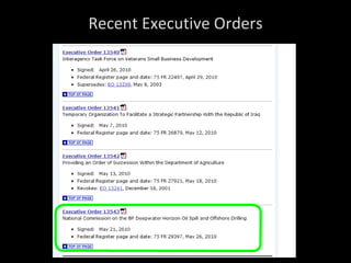 Recent Executive Orders 