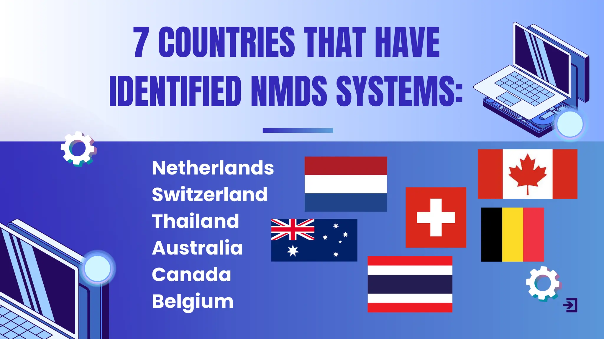 Netherlands
Switzerland
Thailand
Australia
Canada
Belgium
7 COUNTRIES THAT HAVE
IDENTIFIED NMDS SYSTEMS:
 