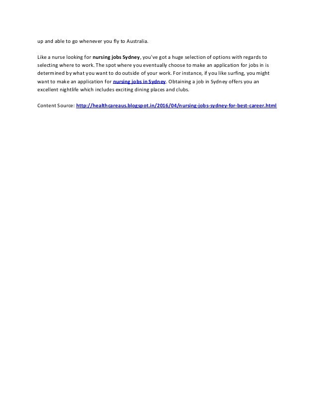 Nursing Jobs Sydney For Best Career Opportunity