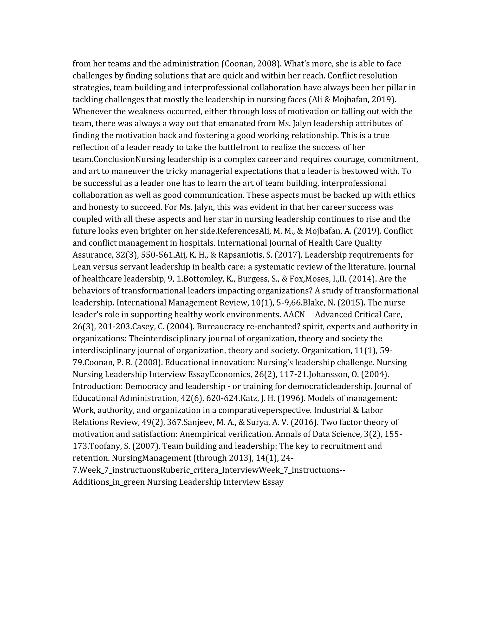 Nursing Leadership Interview Essay.docx