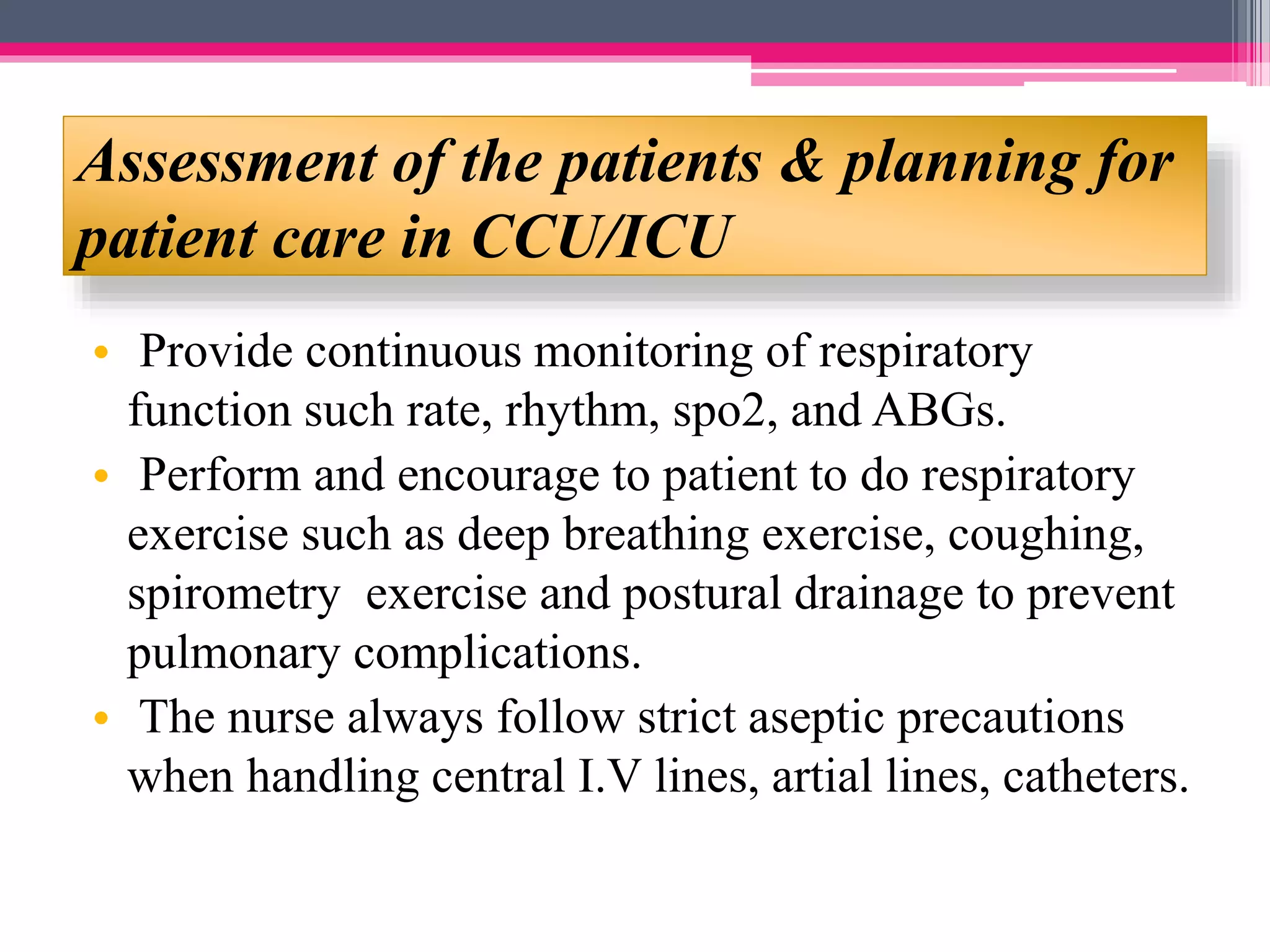 Nursing management of critically ill patient in intensive care units | PPTX
