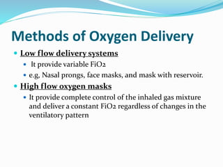 Low Flow Fio2 Nursing management of patients with oxygen insufficiency | PPTX