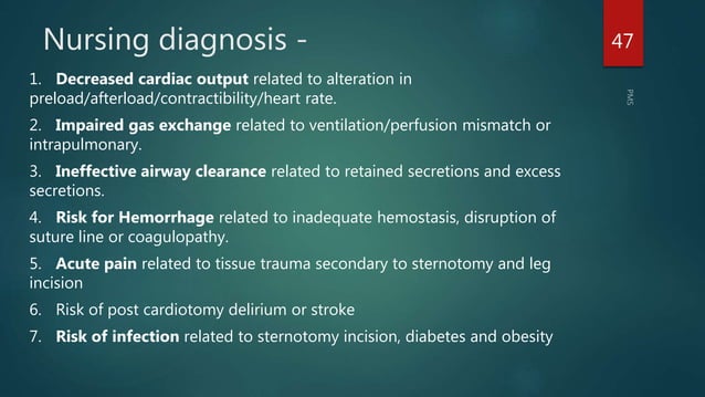 Nursing management of patient with cardiac surgeries. | PPTX