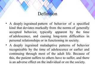 NURSING MANAGEMENT OF PATIENT WITH PERSONALITY SEXUAL AND EATING ...