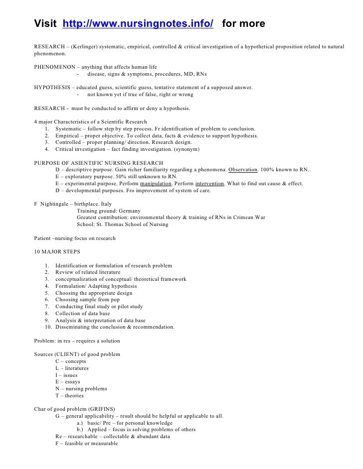 Review in nursing research