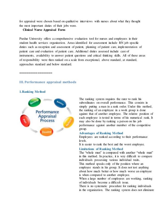 Nursing performance appraisal