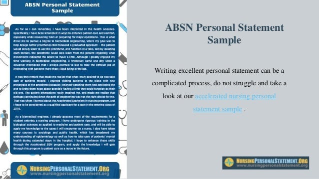 Absn personal statement examples picture