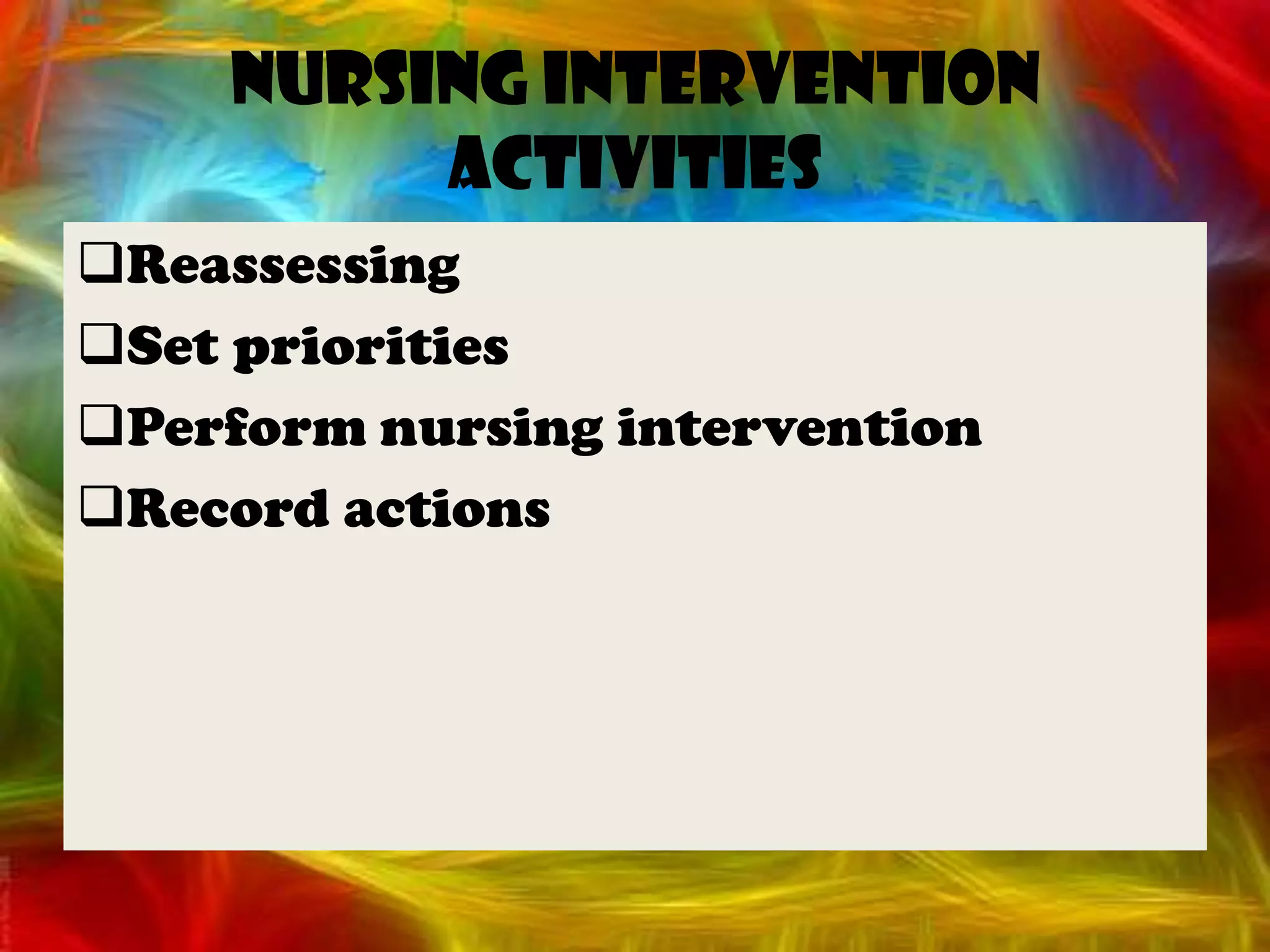 ACTIVITY	G.S. a 36 year old secretary, was having difficulty of breathing a few hours after eating a green salad tossed in tartar sauce with grilled shrimp. She developed a mild urticaria, peri-orbital edema, generalized itchiness. Patient states she had never experienced this before,very anxious and diaphoretic thinks that she may die. RR= 24 breaths/min laboured, cyanotic nailbeds, cold clammy skin,