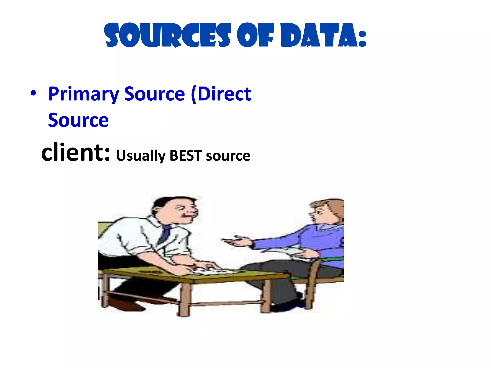 Methods used to obtain data