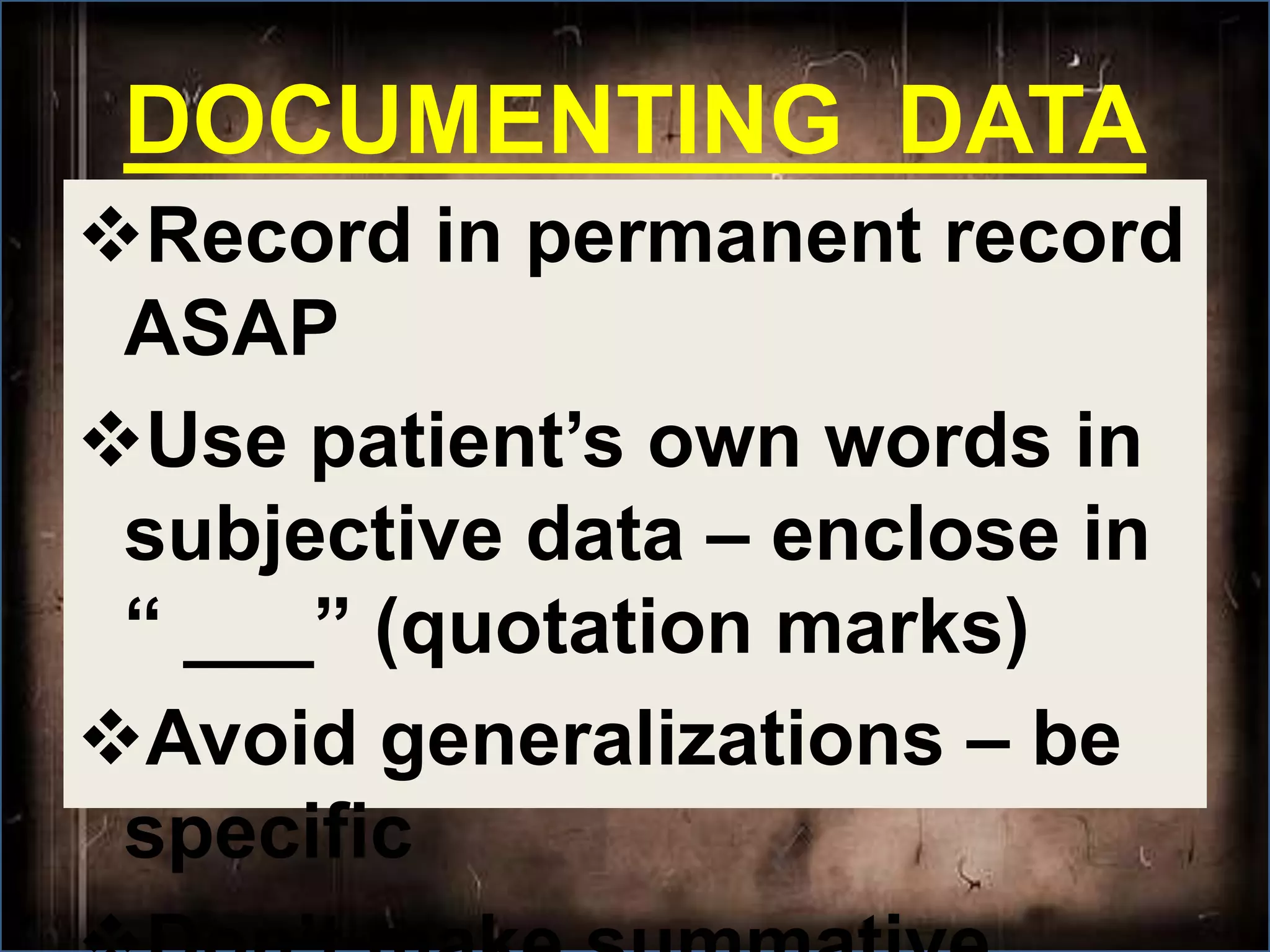 DIAGNOSTIC PROCEDUREPhysical assessmentAppraisal of health status