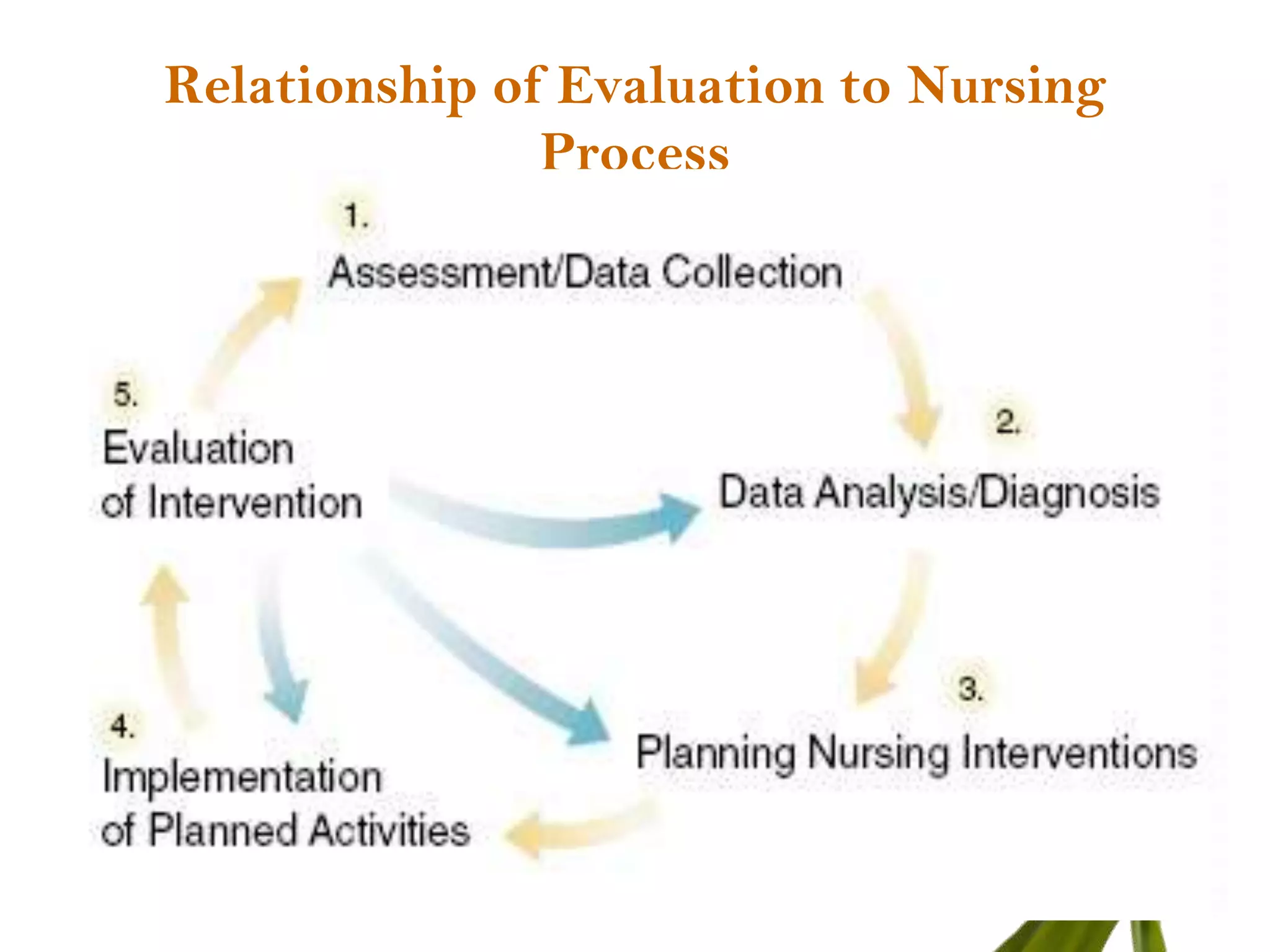 Relationship of Evaluation to Nursing
               Process
 
