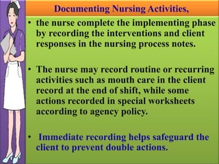 Rn Process Recording Nursing process | PPTX