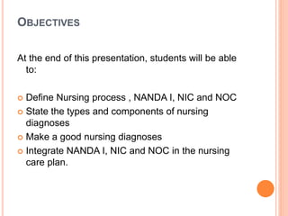 Nursing process, nanda i, nic & noc | PPTX