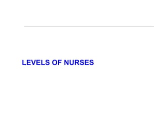 LEVELS OF NURSES
 