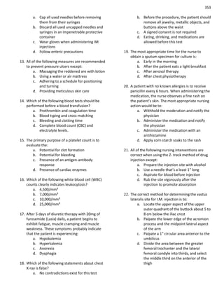 Nursing question practice case