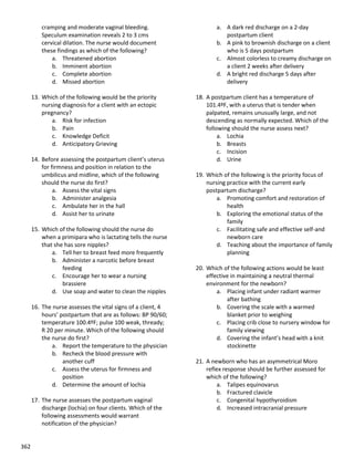 Nursing question practice case