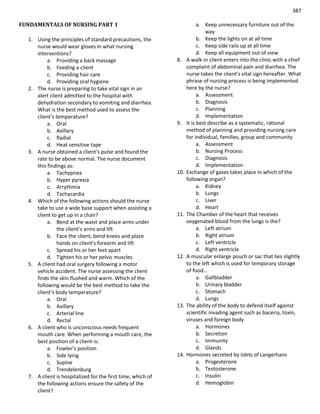 Nursing question practice case