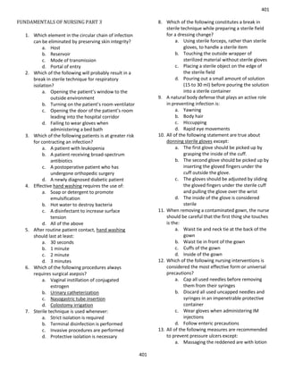 Nursing question practice case